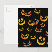 ハロウィーンのカボチャのちょうちんパンプキン顔 ポストカード (正面/裏面)