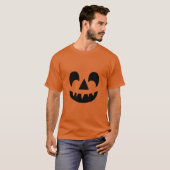 ハロウィーンのカボチャのちょうちんパンプキン顔 Tシャツ (正面フル)