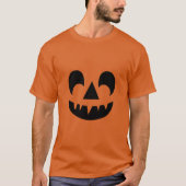 ハロウィーンのカボチャのちょうちんパンプキン顔 Tシャツ (正面)