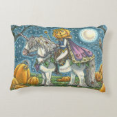 ハロウィーンのカボチャのちょうちんプリンスオンザーズ魔法ユニコーンポニー アクセントクッション (裏面)
