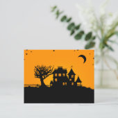 ハロウィーンのカボチャのちょうちんマナー ポストカード (スタンド正面)
