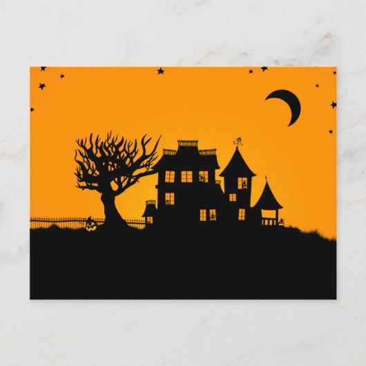 ハロウィーンのカボチャのちょうちんマナー ポストカード (正面)