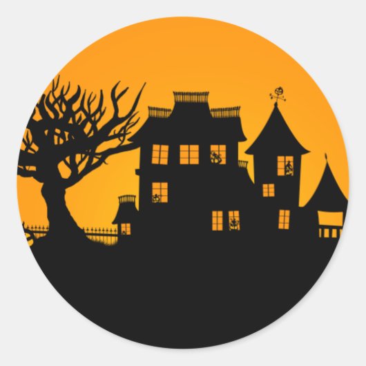ハロウィーンのカボチャのちょうちんマナー ラウンドシール (正面)