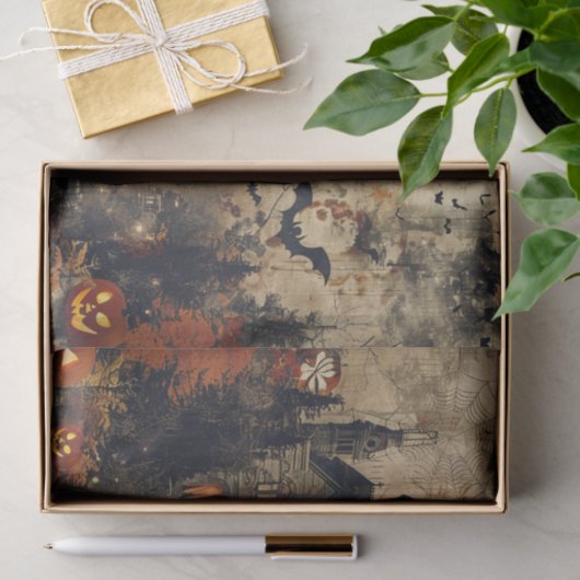 ハロウィーンのカボチャのちょうちんマンシ不気味ョンハロウィーンデクページ 薄葉紙 (ギフト)