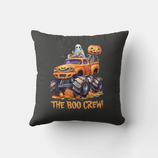 ハロウィーンのカボチャのちょうちんモダンかわいいブークルーハロウィーン クッション (裏面)