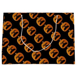 ハロウィーンのカボチャのちょうちん不幸な顔ハロウィーンパンプキン， ZSG ラージペーパーバッグ