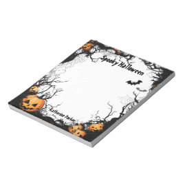 ハロウィーンのカボチャのちょうちん不気味ハロウィーン ノートパッド