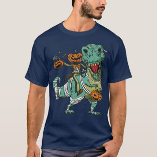 ハロウィーンのカボチャのちょうちん乗馬ミイラ恐竜T re Hallowee Tシャツ