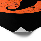 ハロウィーンのカボチャのちょうちん口ひげカボチャおかしいハロウィーン ポスター (角)