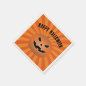 ハロウィーンのカボチャのちょうちん幽霊のよく出るパンプキンハローウィンパーティ スタンダードカクテルナプキン (角)