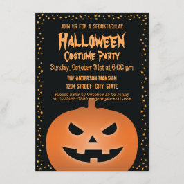 ハロウィーンのカボチャのちょうちん幽霊のよく出るパンプキンハローウィンパーティ 招待状