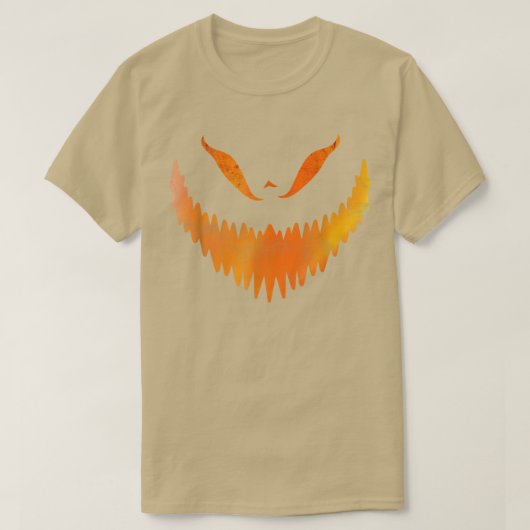 ハロウィーンのカボチャのちょうちん彫りカボチャ顔ハロウィンコスト Tシャツ (デザイン正面)