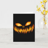 ハロウィーンのカボチャのちょうちん怖い彫りカボチャ顔ハロウィン カード (黄色い花)