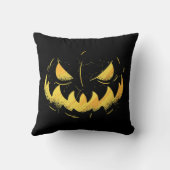 ハロウィーンのカボチャのちょうちん怖い彫りカボチャ顔ハロウィン クッション (裏面)