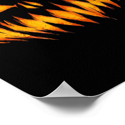 ハロウィーンのカボチャのちょうちん怖い彫りカボチャ顔ハロウィン ポスター (角)