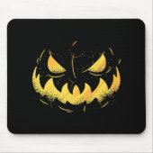 ハロウィーンのカボチャのちょうちん怖い彫りカボチャ顔ハロウィン マウスパッド (正面)