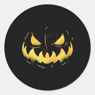 ハロウィーンのカボチャのちょうちん怖い彫りカボチャ顔ハロウィン ラウンドシール