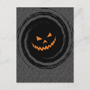ハロウィーンのカボチャのちょうちん渦 ポストカード