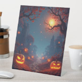 ハロウィーンのカボチャのちょうちん路 台座サイン (インサイチュ)