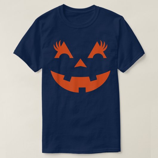 ハロウィーンのカボチャのちょうちん顔パンプキンアイドラッシュハロウィーンCu Tシャツ (デザイン正面)