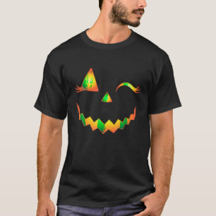 ハロウィーンのカボチャのちょうちん顔パンプキンアイドラッシュハローンコス Tシャツ