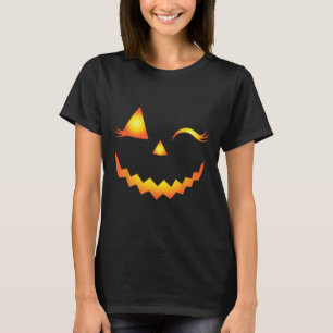 ハロウィーンのカボチャのちょうちん顔パンプキンアイドラッシュハローンコス Tシャツ