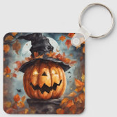 ハロウィーンのカボチャのちょうちん キーホルダー (裏面)