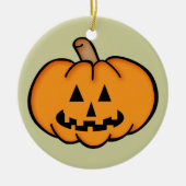 ハロウィーンのカボチャのちょうちん セラミックオーナメント (正面)