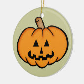 ハロウィーンのカボチャのちょうちん セラミックオーナメント (左)