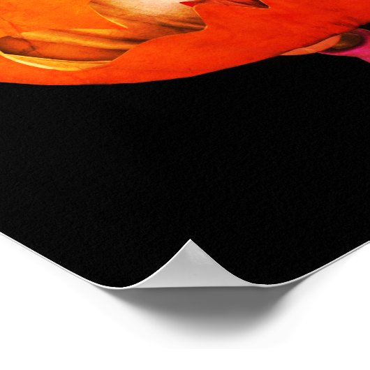 ハロウィーンのカボチャのちょうちん・ハロウィーンを持つカボチャ・マン ポスター (角)