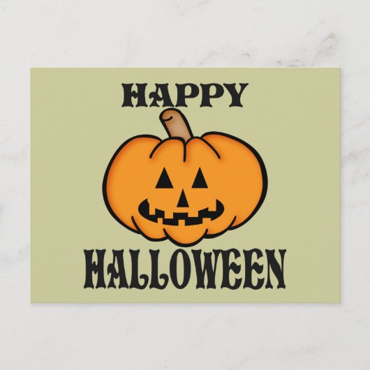ハロウィーンのカボチャのちょうちん ポストカード (正面)