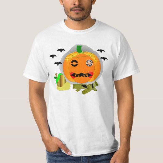 ハロウィーンのカボチャのちょうちん Tシャツ (正面)