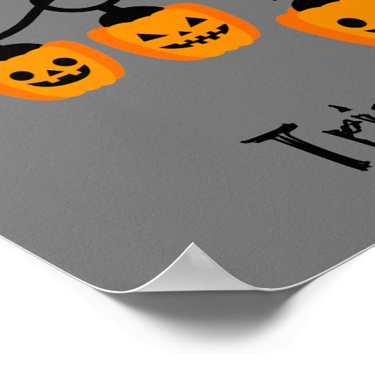 ハロウィーンのカボチャのシャンデリア ポスター (角)