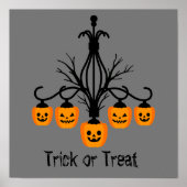ハロウィーンのカボチャのシャンデリア ポスター (正面)