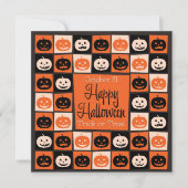 ハロウィーンのカボチャのモザイク 招待状 (正面)