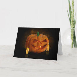 ハロウィーンのカボチャのランタンとキャンドルカード カード