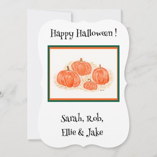 ハロウィーンのカボチャの写真 カード (裏面)