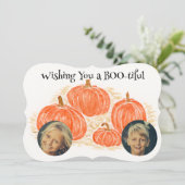 ハロウィーンのカボチャの写真 カード (スタンド正面)