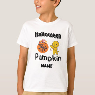 ハロウィーンのカボチャの子供のパーソナライズされた贈り物 Tシャツ