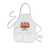 ハロウィーンのカボチャの子猫 子供用エプロン (正面)