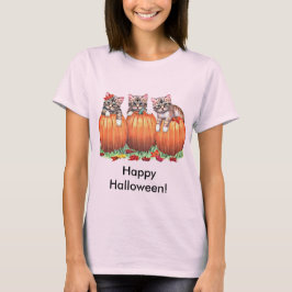 ハロウィーンのカボチャの子猫 Tシャツ