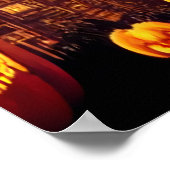 ハロウィーンのカボチャの街 | AIアートポスター ポスター (角)