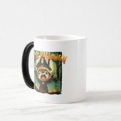 ハロウィーンのカボチャの衣装を着た怯えたオッター モーフィングマグカップ (正面左)