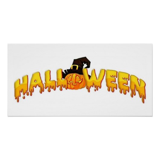 ハロウィーンのカボチャの魔女 ポスター (正面)