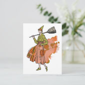 ハロウィーンのカボチャの魔女 ポストカード (スタンド正面)