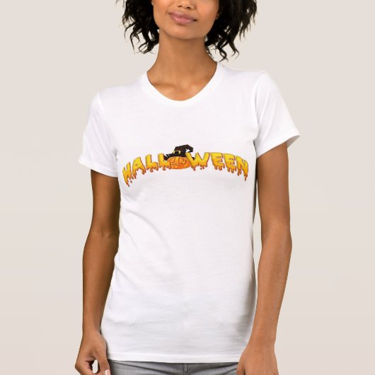 ハロウィーンのカボチャの魔女 Tシャツ (正面)