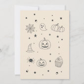 ハロウィーンのカボチャカービングパーティ落書き 招待状 (裏面)