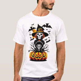 ハロウィーンのカボチャスカルTシャツ Tシャツ