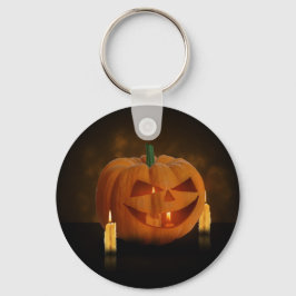 ハロウィーンのカボチャランタンとキャンドル キーホルダー
