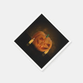 ハロウィーンのカボチャランタンとキャンドル スタンダードカクテルナプキン (角)